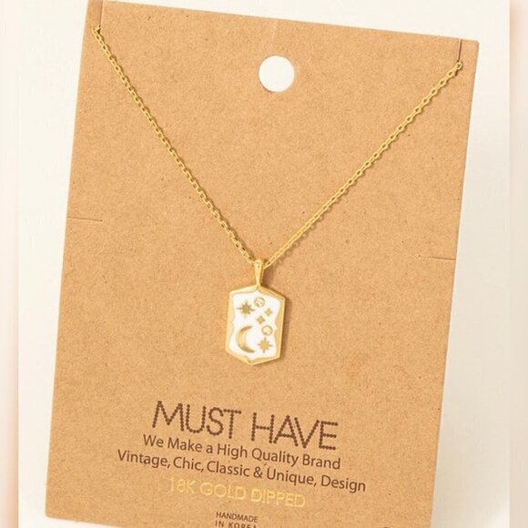 1 LEFT!! 18K GOLD MOON NECKLACE - Picture 1 of 1